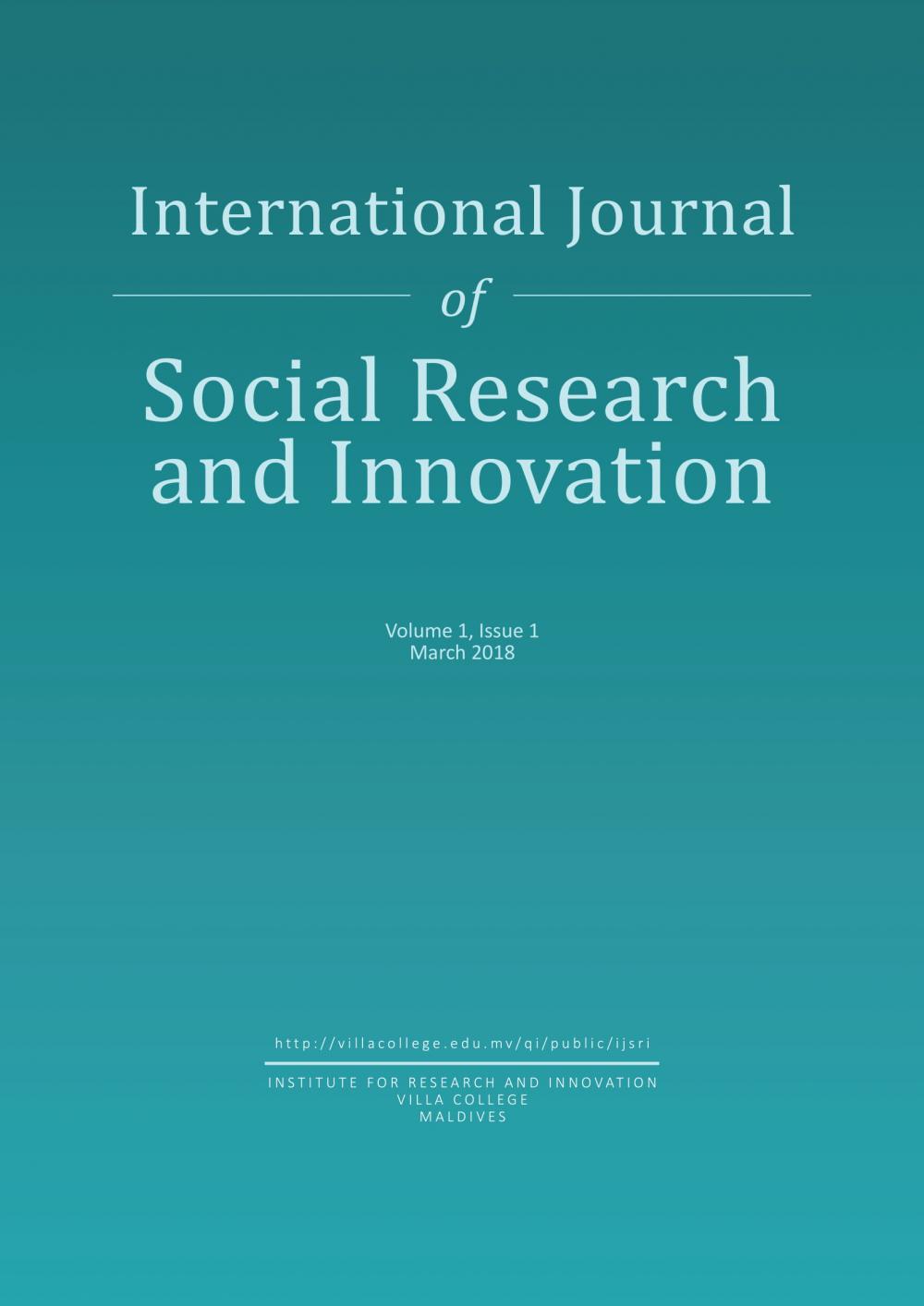 					View Vol. 1 No. 1 (2018): International Journal of Social Research and Innovation
				